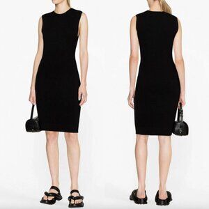 $540 Toteme Black Knit Ribbed Slim Sleeveless Dress size Medium